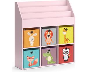 Bibliothèque enfant Vicco Luigi Rose 107.2x114.2cm avec 6 boîtes pliantes (multicolores), Model 40775