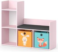 Bibliothèque enfant Vicco Luigi Rose 107.2x88.6cm avec 2 boîtes pliantes (multicolore), Model 40774
