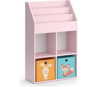 Bibliothèque enfant Vicco Luigi Rose 72x114.2cm avec 2 boîtes pliantes (colorées), Model 40778