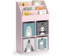 Bibliothèque enfant Vicco Luigi Rose 72x114.2cm avec 4 boîtes pliantes, Model 40777