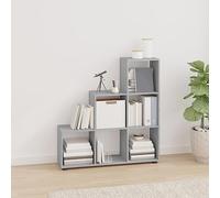 Bibliotheque escalier Sonoma gris 107 cm Bois d ingenierie etagere a livres etageres murales rangement decorative grand espace 6 compartiments de rangement a etages d angle couloir home office