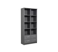 Bibliotheque / Etagere 4 tiroirs coloris gris graphite - Longueur 81,5 x hauteur 191,2 x profondeur 40 cm --