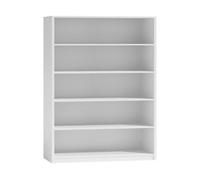Bibliothèque étagère à dossiers 80x182cm avec 5 compartiments ouverts bois MDF blanc