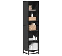 Bibliothèque noir 80,5x35x107,5 cm bois d ingénierie
