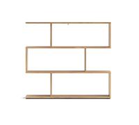 Bibliothèque Étagère asymétrique basse coloris Chêne Mauvella - Longueur 110 x Hauteur 96,3 x Profondeur 24,6 cm