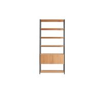 Bibliothèque étagère avec rangement fermé finition bois clair chêne l94 cm flea