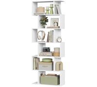 WOLTU Étagère de Rangement avec 6 Compartiments Ouverts Meuble Stockage Présentoir Bibliothèque pour Bureau Salon Classeur, en Panneau de Particules, Blanc, 60x23,5x160cm, SK012ws