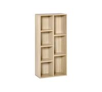 Bibliothèque étagère cube 7 compartiments 50l x 24P x 106H cm bois naturel