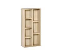 HOMCOM Bibliothèque étagère 7 cubes – 50 x 24 x 106 cm – Bois naturel
