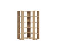 Bibliothèque étagère d'angle finition bois clair chêne L95 cm MUSSO