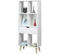 Bibliothèque Étagère de Bureau 6 Compartiments EUGAD - Blanc
