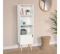 IDMarket Bibliothèque étagère EMMIE scandinave colonne de rangement bois blanc