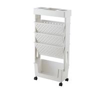 Bibliothèque Étagère de Rangement 5 Niveaux Étagère de Bureau Pivotant à 360° 37,5x15x78cm Blanc