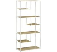 Bibliothèque - HOMCOM - 7 niveaux - cadre en acier - style industriel - pour salon chambre cuisine - 83 x 34 x 180 cm - blanc chêne