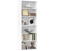 HOMCOM Bibliothèque étagère de Rangement avec 6 Compartiments et étagère réglable, Meuble de Rangement pour Bureau, Salon, Chambre, 60 x 24 x 158,5 cm, Blanc