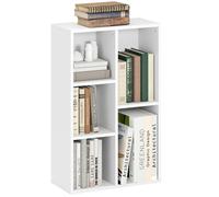 HOMCOM Bibliothèque, étagère de Rangement, Meuble de Rangement avec 5 Compartiments, pour Salon, Chambre à Coucher, Bureau, 50 x 24 x 80 cm, Blanc