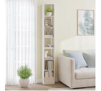 Bibliothèque, Étagère de Rangement, Meuble, Cube, pour Salon, Bureau, Chambre, Style Scandinave, 24 x 30 x 214 cm, Blanc