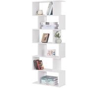 WOLTU Étagère de Rangement avec 6 Compartiments Ouverts Meuble Stockage Présentoir Bibliothèque pour Bureau Salon Classeur, en Panneau de Particules, Blanc, 60x23,5x160cm, SK012ws