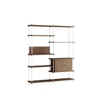 MOEBE Étagère avec armoire Shelving System Chêne fumé-white. 163x200x35 cm. S.200.2.C