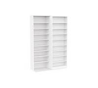 Bibliothèque étagère meuble de rangement couleur blanc mat - Largeur 116,7 x Profondeur 44,4 x Hauteur 178,8 cm