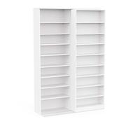 Bibliothèque étagère meuble de rangement couleur blanc mat - Largeur 116,7 x Profondeur 44,4 x Hauteur 178,8 cm