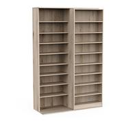 Bibliothèque étagère meuble de rangement couleur chêne - Largeur 116,7 x Profondeur 44,4 x Hauteur 178,8 cm