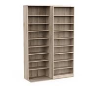 Bibliothèque étagère meuble de rangement couleur chêne - Largeur 116,7 x Profondeur 44,4 x Hauteur 178,8 cm
