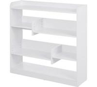 HomCom Bibliothèque étagère 90×24×91 cm, 4 niveaux, 3 panneaux arrières, blanc