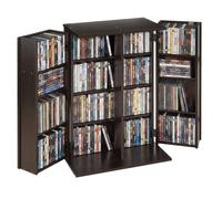 Bibliothèque Étagère Meuble de Rangement Multimédia à 4 Niveaux 610x368x846 mm Armoire Biblio pour CD DVD Livres Jeux Studio