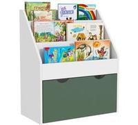 AIYAPLAY Bibliothèque pour enfants Multi-Rangement 3 étagères, grand tiroir 62,5 x 30 x 70 cm Vert