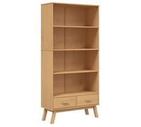 Bibliothèque - Étagère pour Bureau/Salon - à 4 niveaux - OLDEN marron bois de pin massif 87.5x35x180 cm B561