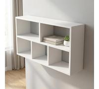 Bibliothèque Étagère Rangement Bois Massif 5 Cubes Modulable Bureau | Bois Massif, Design Modulable, Rangement Bureau, Gain Espace, Finition Robuste(White,L39.4*H25.6*D7.9in/100*65*29cm)