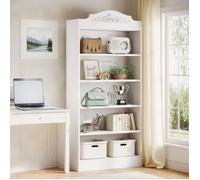 Bibliothèque, étagère sur Pied de 180 x 80 x 30cm de Haut, Bibliothèque en Bois à 6 étages pour Salon, Industriel, Brun Vintage
