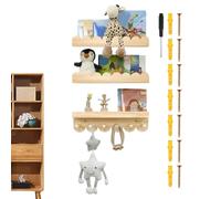 Bibliothèque flottante en bois pour économiser de l'espace - Étagère murale flottante pour chambre d'enfant - Pour famille, enfants, garçons, intérieur, étude, école