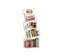 Bibliothèque Géométrique en Métal À 3/4/5 Niveaux, Présentoir De Livres Au Sol, Capacité Charge 150 Kg, Étagère D'affichage Ouverte for Le Rangement du Salon(White,5-Tier)