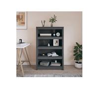 vidaXL Bibliothèque gris 80 cm pin massif