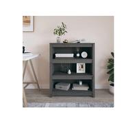Bibliothèque Gris 80x35x97 cm Pin Massif