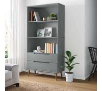 vidaXL Bibliothèque MOLDE 85 x 35 x 170,5 cm Bois de pin Massif, Étagère Moderne en Bois, Meuble Autonome, Parfait pour Le Salon, Chambre, avec Rangement Ample, Bois Beige