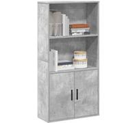 vidaXL Bibliothèque Gris béton 60x24x120 cm Bois d'ingénierie, étagère à Livres, Support de Rangement, Support à Livres, Armoire de Rangement