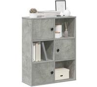 vidaXL Bibliothèque Gris béton 60x24x76,5 cm Bois d'ingénierie, étagère à Livres, Support de Rangement, Support à Livres, Armoire de Rangement