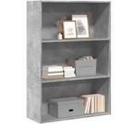 vidaXL Bibliothèque Gris béton 80x30x114 cm Bois d'ingénierie, étagère, étagère à Livres, Support de Livre, Armoire de Rangement, étagère de Rangement