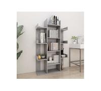 vidaXL Bibliothèque Armoire à livres, moderne, Bois d'ingénierie Gris béton 86×25,5×140 cm