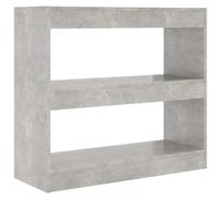 Bibliothèque gris ciment 80 x 30 x 72 cm | Bois contreplaqué, gris béton, 80 x 30 x 72 cm, cloison de séparation multifonction, assemblage inclus