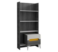Bibliothèque Gris Étagère Armoire Bois pour chambre d'enfant Chambre d'adolescent Meubles