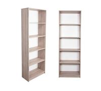 Bibliothèque haute 4 étagères 60 cm - Étagère livres - Meuble de rangement bureau chambre - Aspect bois - Sonoma