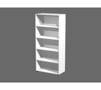 Bibliothèque haute Wood - L.90 x H.200 cm - Sans porte - Blanc