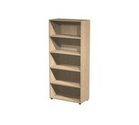 Bibliothèque haute Wood - L.90 x H.200 cm - Sans porte - Chêne