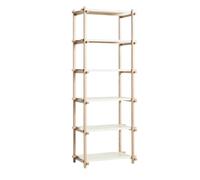Bibliothèque Haute Woody Shelving 2.0, Blanc Amande/acier
