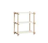 Bibliothèque HAY Woody Shelving 2.0, Petit , Blanc Amande/acier