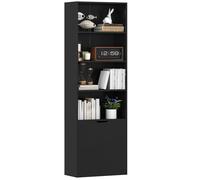 Bibliothèque - HOMCOM - 4 compartiments - meuble de rangement livres - 59x29x180 cm - Noir